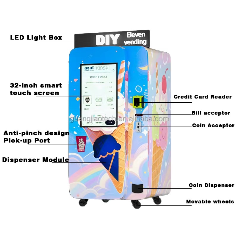 Smart Commercial Ice Cream Ven - đánh giá và giá Commercial Vending Machine